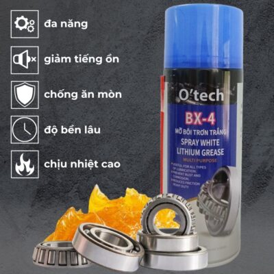 Bôi trơn thiết bị và máy móc của bạn vô cùng hiệu quả cùng với mỡ bôi trơn trắng O’tech BX-4