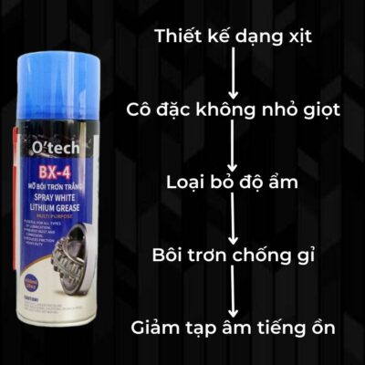 Các thiết bị sẽ hoạt động trơn tru khi có mỡ bôi trơn trắng O’tech BX-4 làm trợ thủ đắc lực 