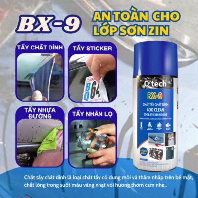Tẩy keo dán trên xe ô tô vô cùng hiệu quả với O’tech BX-9