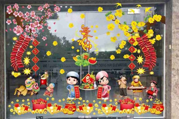 Dán decal trang trí nhà đón đón Tết cũng cần phải biết cách làm đúng để tạo tính thẩm mỹ